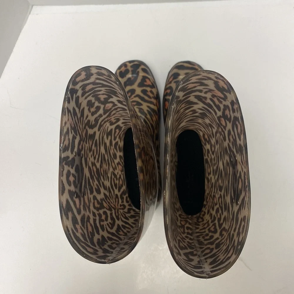 Nicole Miller Leopard Print Waterproof Boots